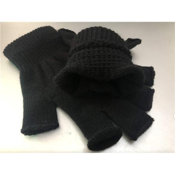 Winter Fingerless Gloves Half Finger Knit Gloves Touchscreen Gloves Warm for Men - Picture 5 of 8